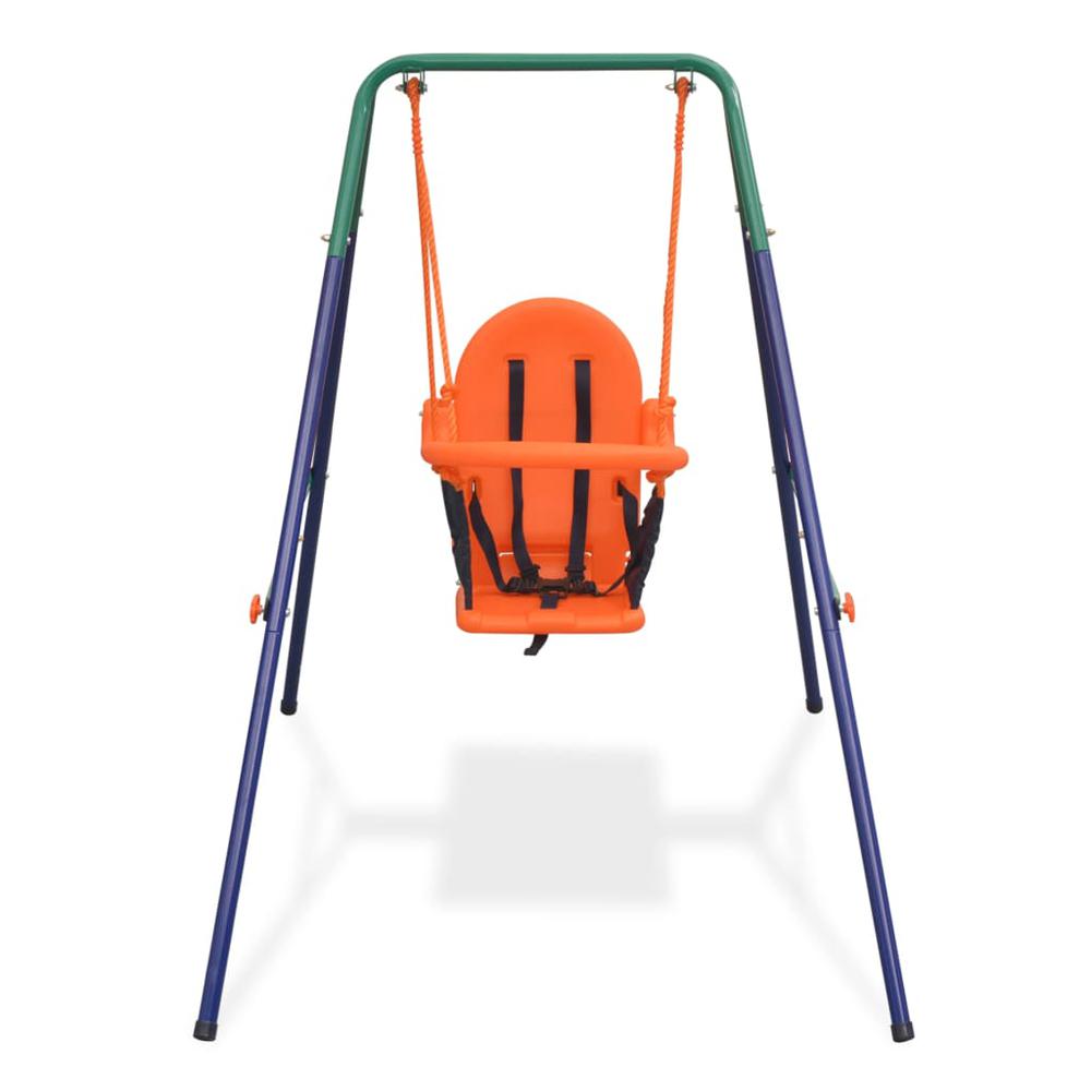 vidaXL Toddler Swing Set with Safety Harness Orange, 91360. Picture 2
