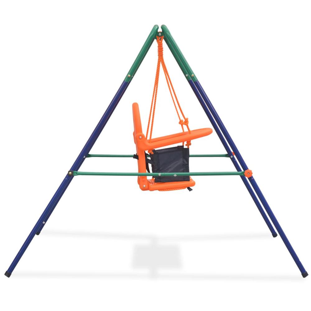 vidaXL Toddler Swing Set with Safety Harness Orange, 91360. Picture 3
