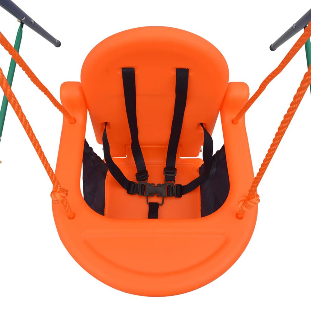 vidaXL Toddler Swing Set with Safety Harness Orange, 91360. Picture 5