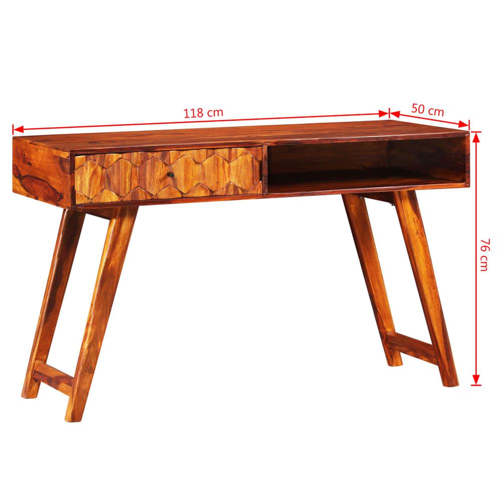 vidaXL Writing Table Solid Sheesham Wood 46.5"x19.7"x29.9". Picture 7