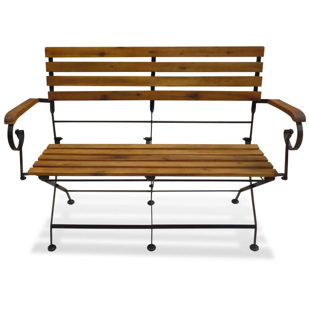 Folding Patio Bench 44.1" Solid Wood Acacia. Picture 1
