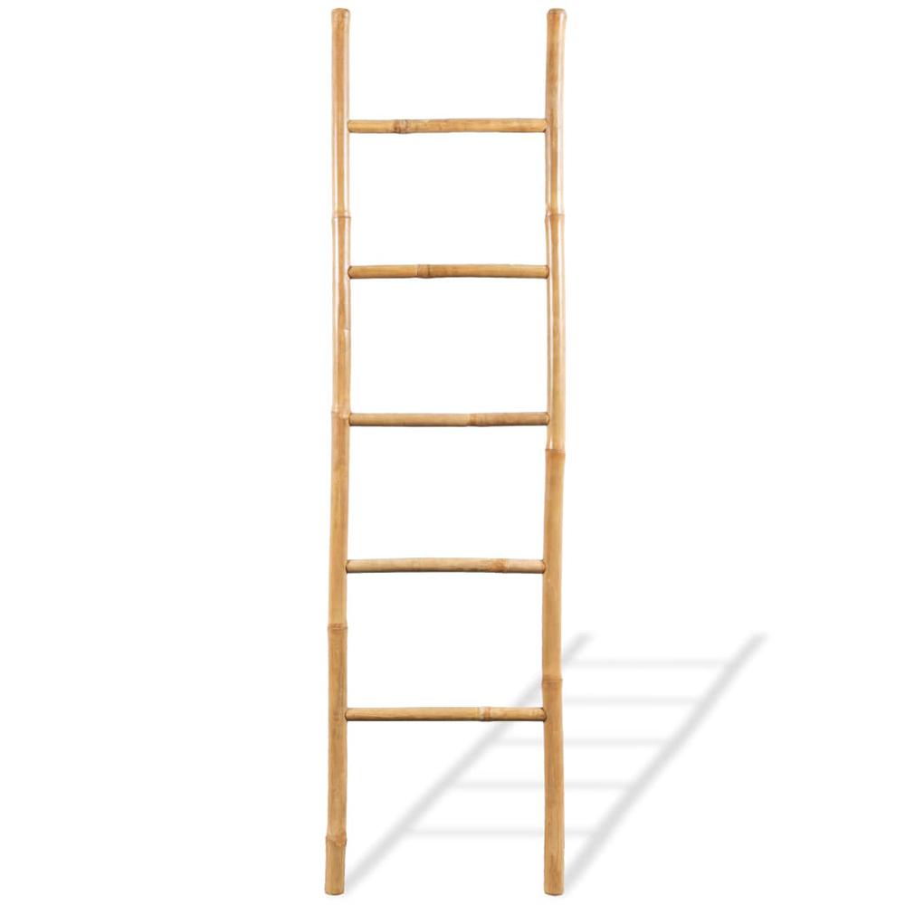 vidaXL Towel Ladder with 5 Rungs Bamboo 59", 43719. Picture 2