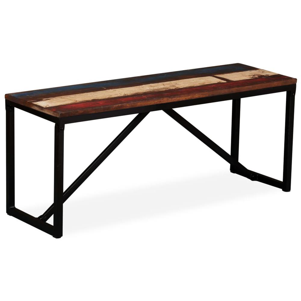 vidaXL Bench Solid Reclaimed Wood 43.3"x13.8"x17.7", 244901. Picture 1
