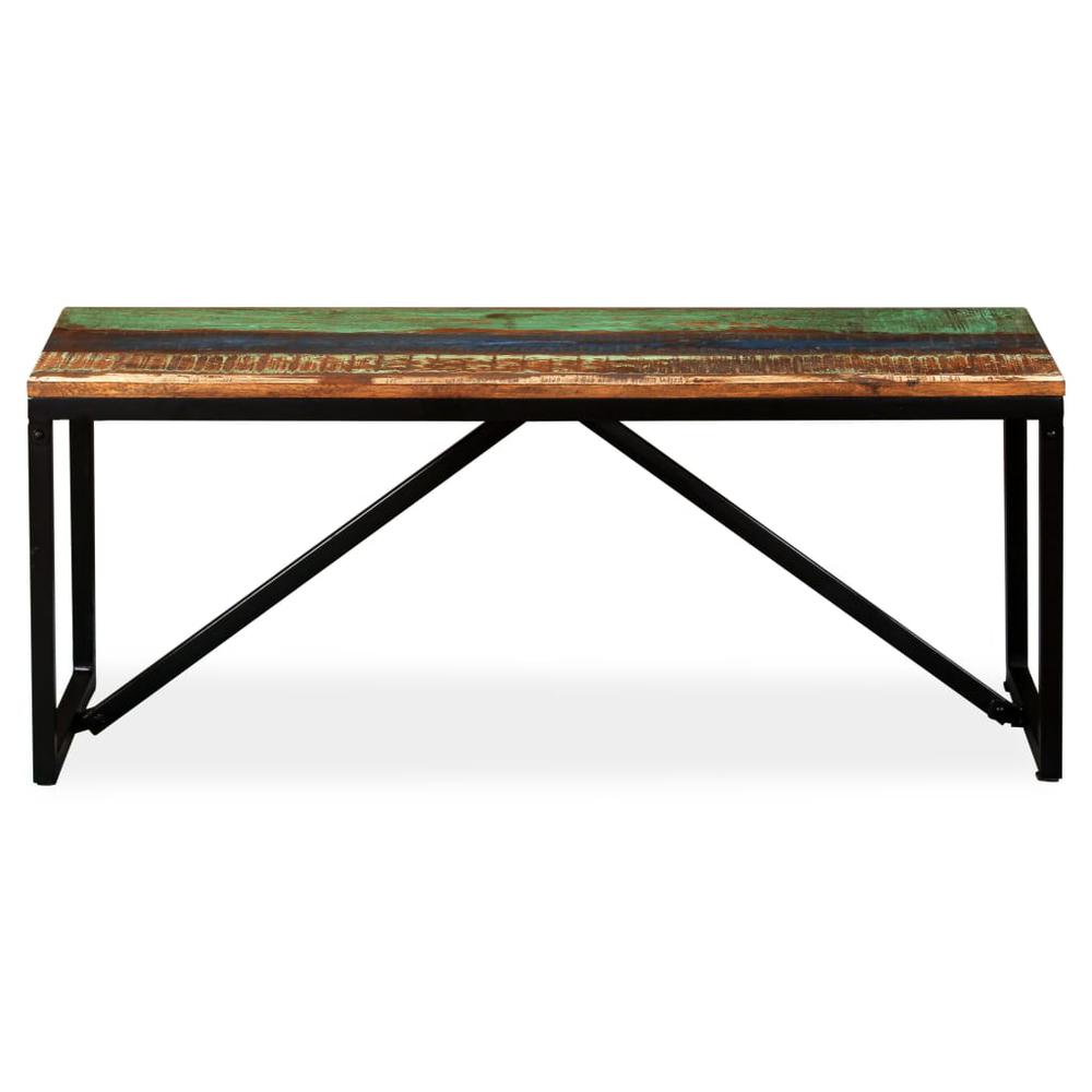 vidaXL Bench Solid Reclaimed Wood 43.3"x13.8"x17.7", 244901. Picture 2