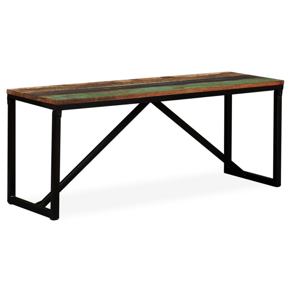 vidaXL Bench Solid Reclaimed Wood 43.3"x13.8"x17.7", 244901. Picture 7