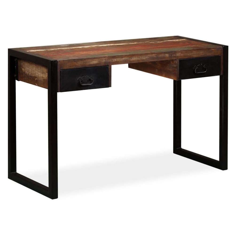 vidaXL Desk with 2 Drawers Solid Reclaimed Wood 47.2"x19.7"x29.9", 244905. Picture 1