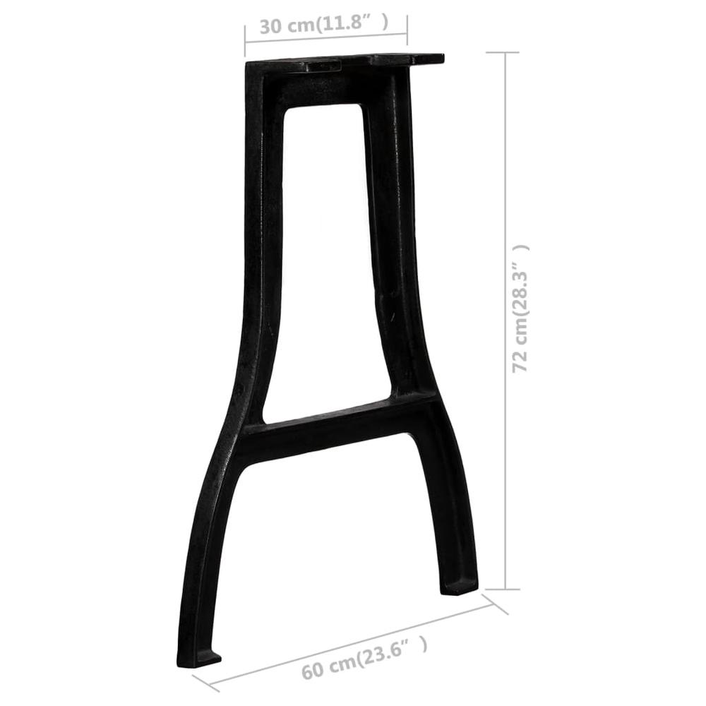 vidaXL Dining Table Legs 2 pcs A-Frame Cast Iron. Picture 10