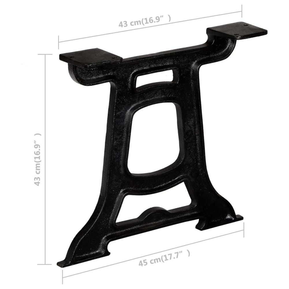 vidaXL Coffee Table Legs 2 pcs Y-Frame Cast Iron. Picture 10
