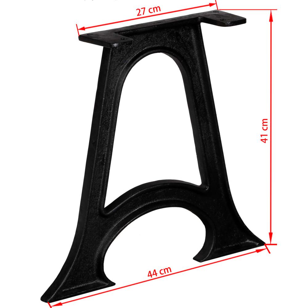 vidaXL Coffee Table Legs 2 pcs with Arched Base A-Frame Cast Iron. Picture 10