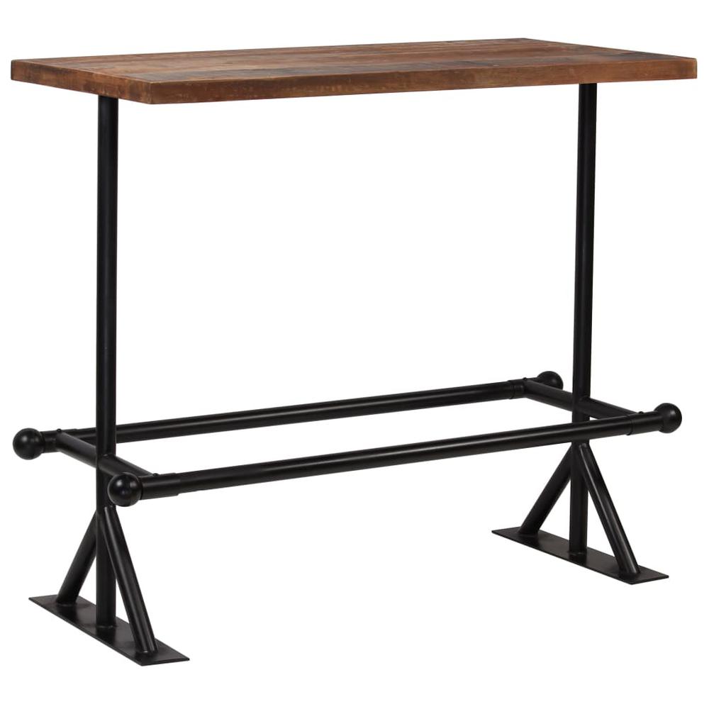 vidaXL Bar Table Solid Reclaimed Wood Dark Brown 47.2"x23.6"x42.1", 245383. Picture 1