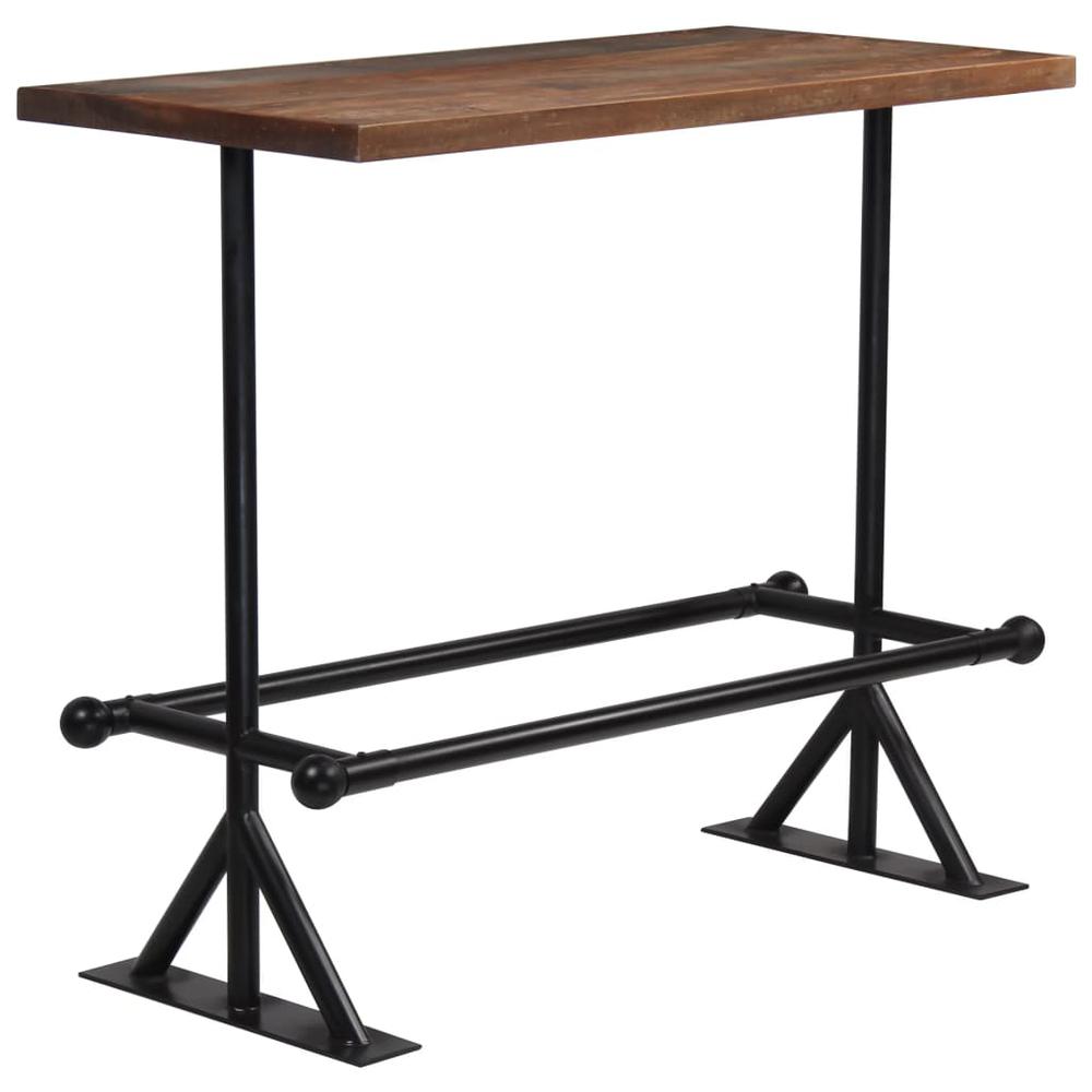 vidaXL Bar Table Solid Reclaimed Wood Dark Brown 47.2"x23.6"x42.1", 245383. Picture 7