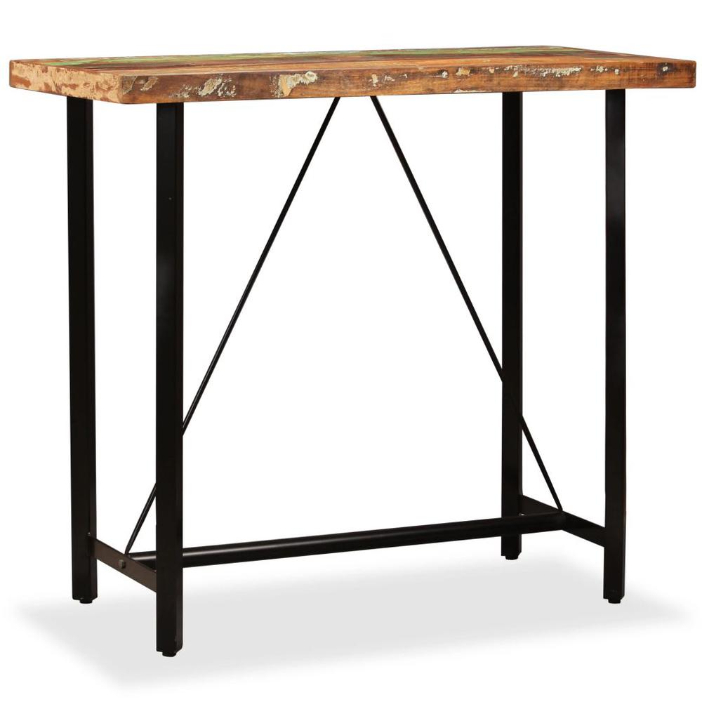 vidaXL Bar Table Solid Reclaimed Wood 47.2"x23.6"x42.1", 245440. Picture 1