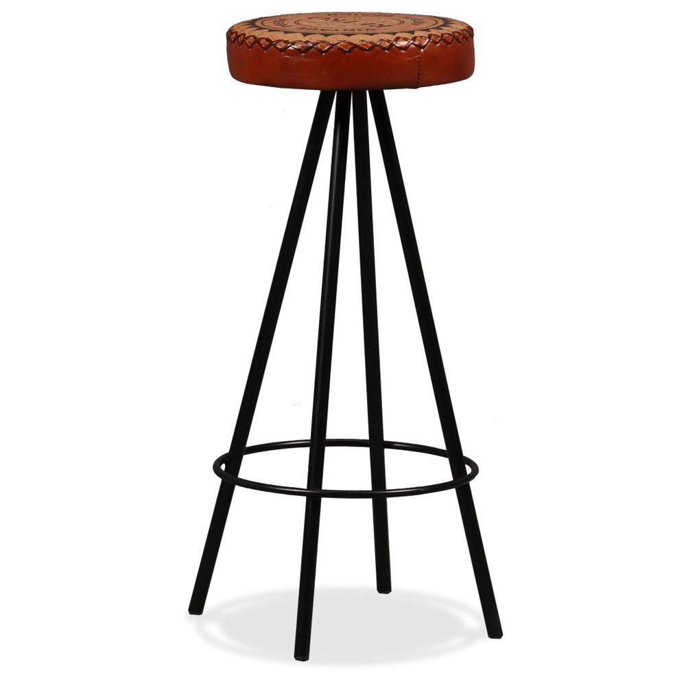 vidaXL Bar Stools 2 pcs Real Leather, 245447. Picture 2