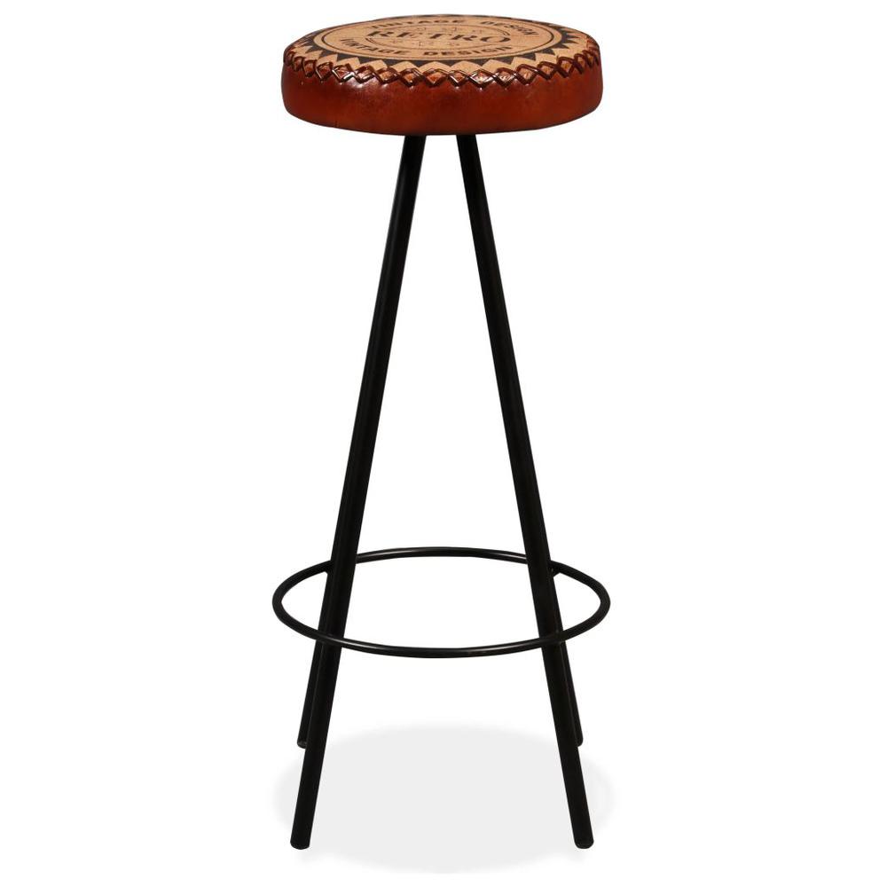 vidaXL Bar Stools 2 pcs Real Leather, 245447. Picture 3