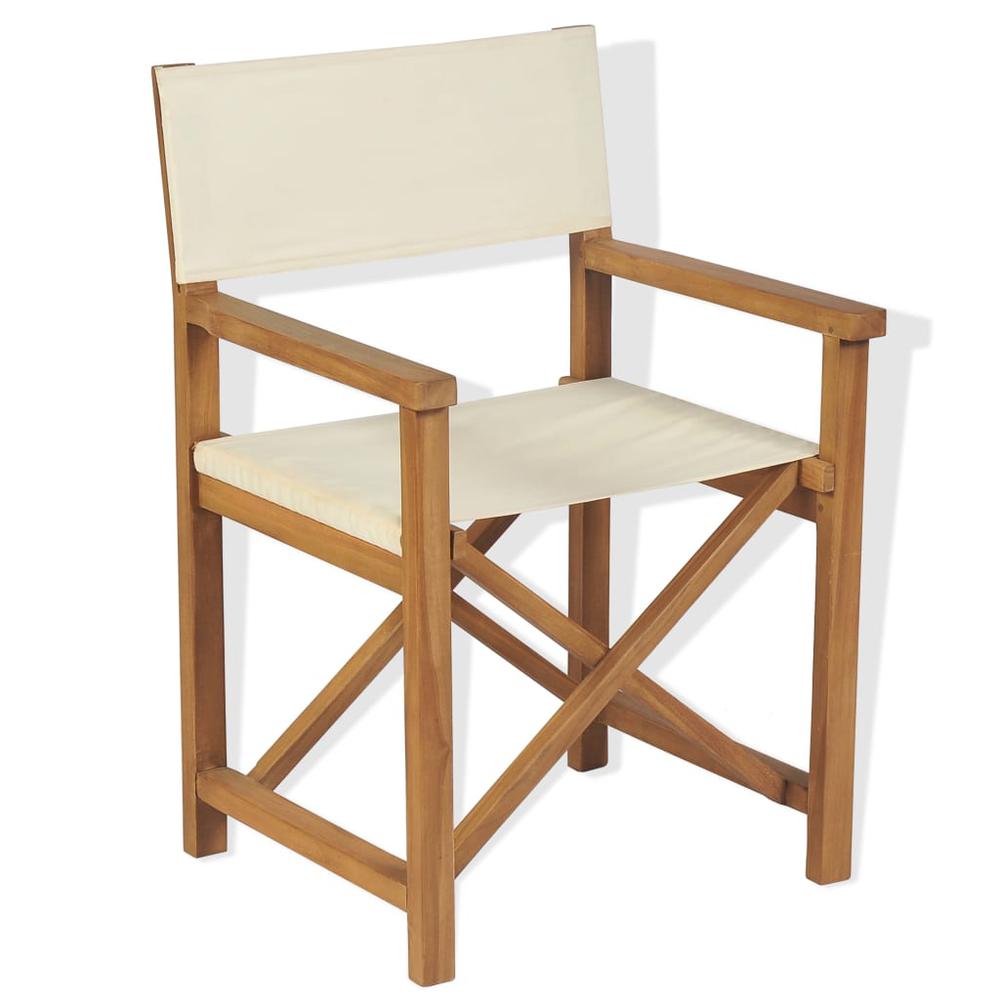 vidaXL Folding Director's Chair Solid Teak Wood, 43801. Picture 1
