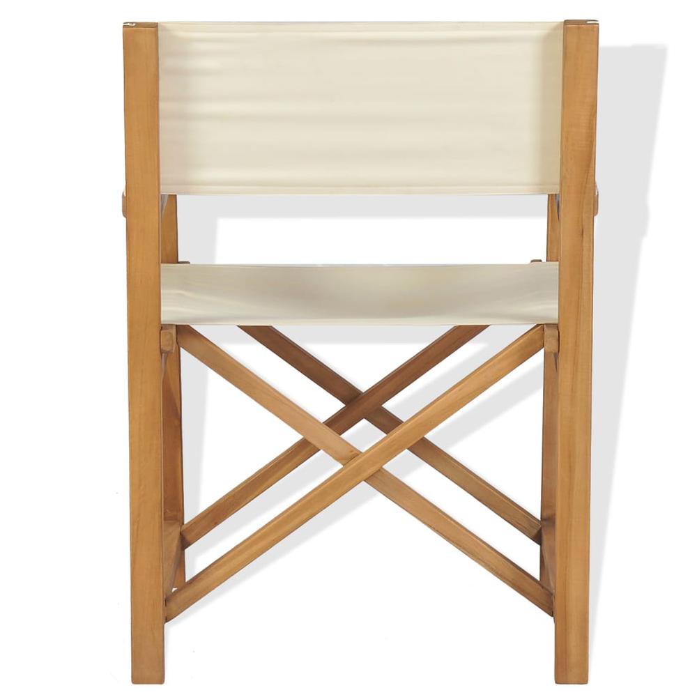 vidaXL Folding Director's Chair Solid Teak Wood, 43801. Picture 2