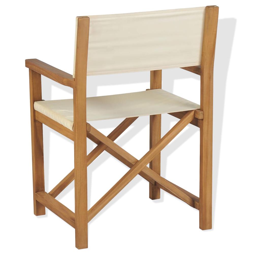 vidaXL Folding Director's Chair Solid Teak Wood, 43801. Picture 4