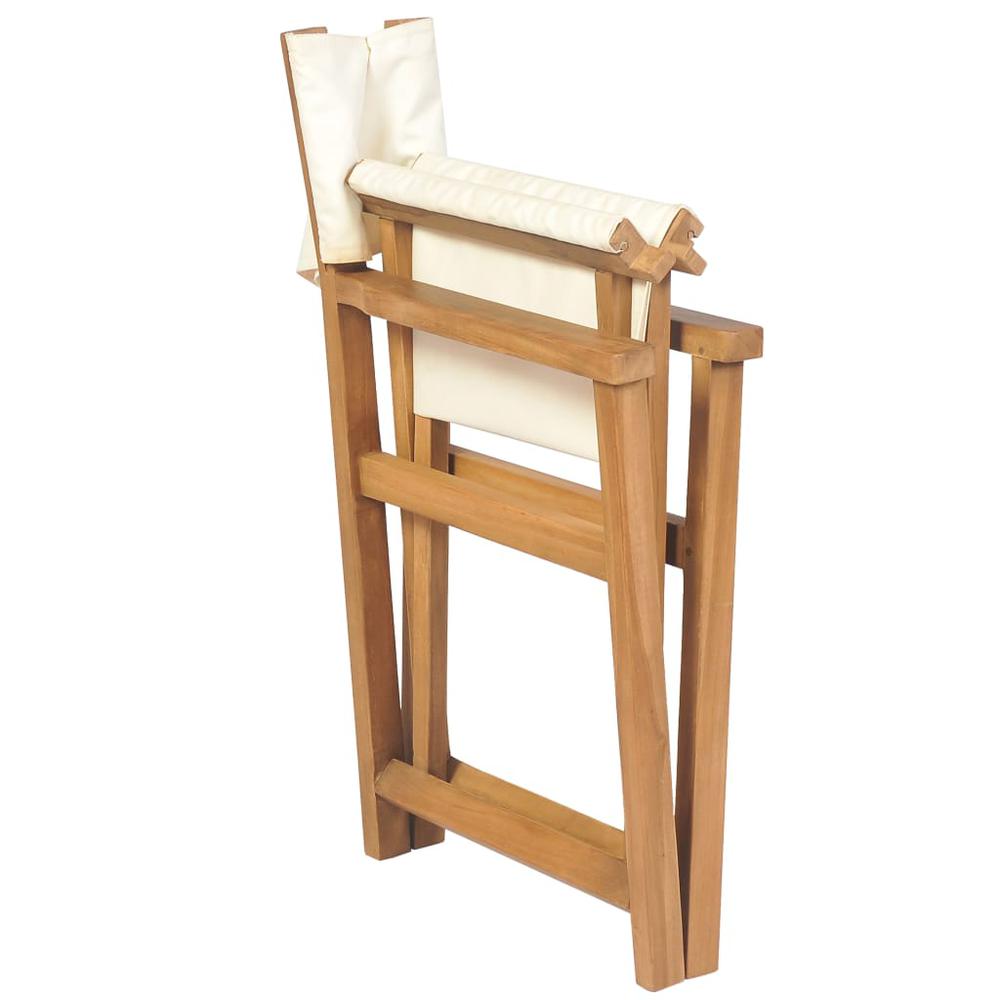 vidaXL Folding Director's Chair Solid Teak Wood, 43801. Picture 5