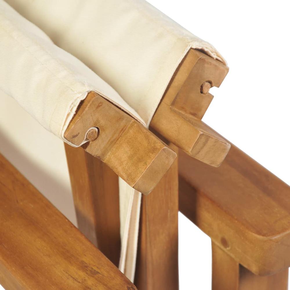 vidaXL Folding Director's Chair Solid Teak Wood, 43801. Picture 7