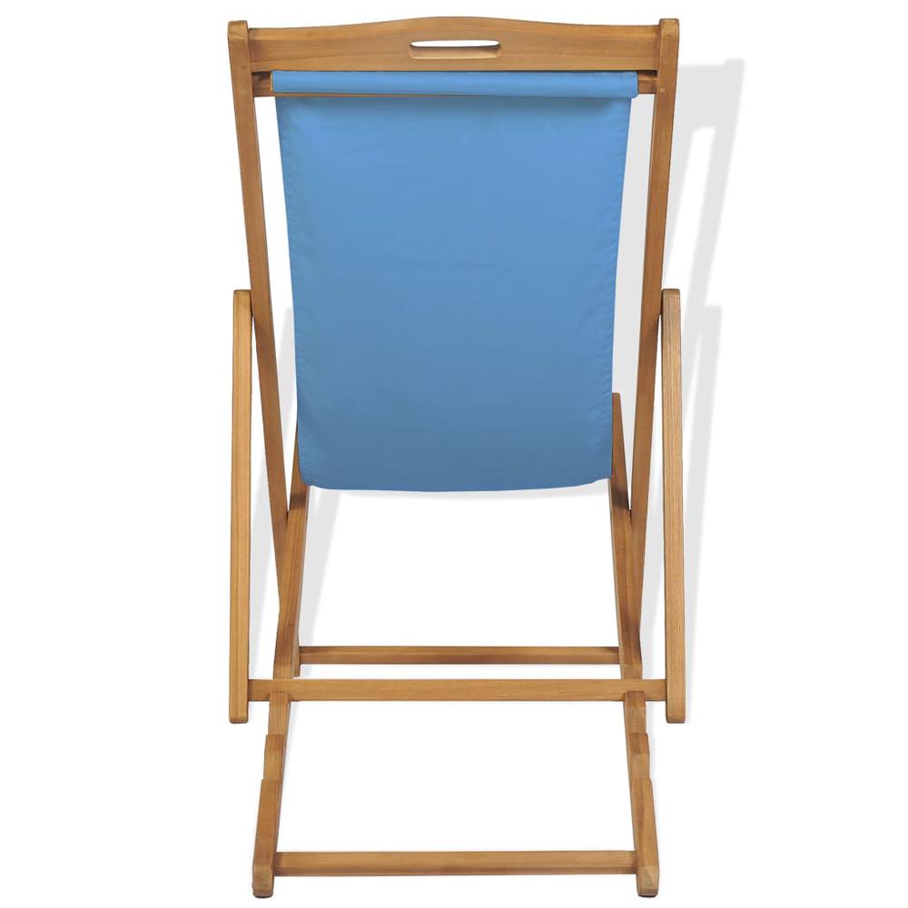 vidaXL Deck Chair Teak 22.1"x41.3"x37.8" Blue, 43803. Picture 4