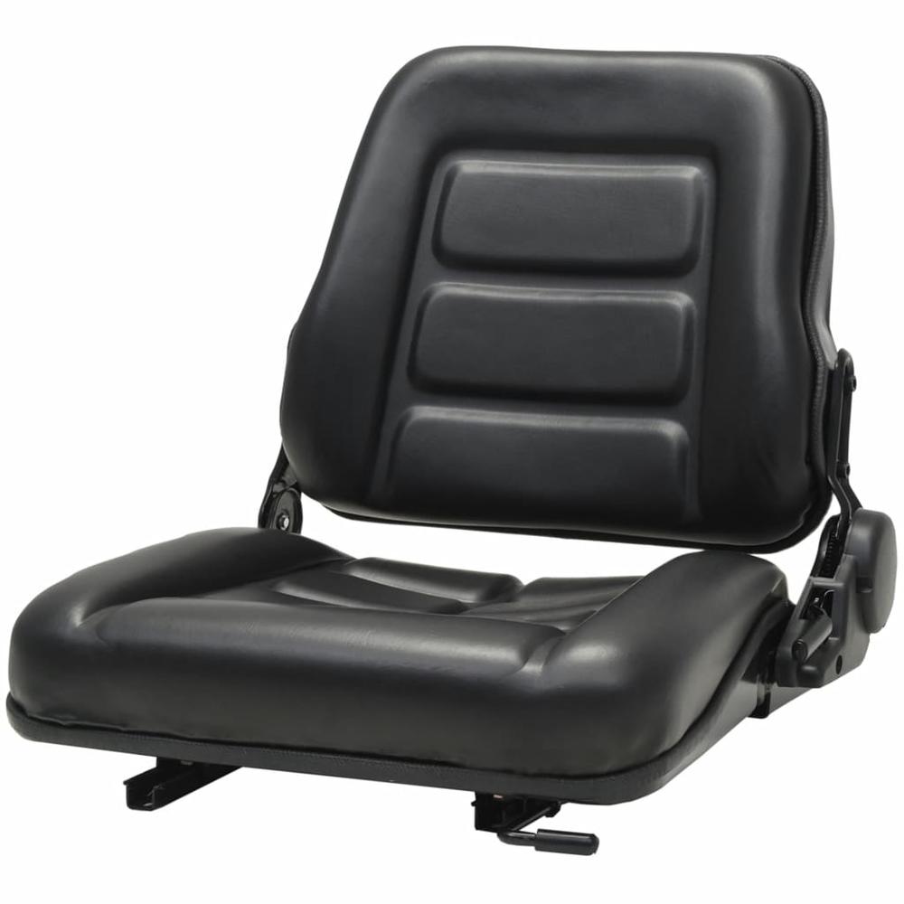 vidaXL Forklift & Tractor Seat with Adjustable Backrest Black, 142318. Picture 1