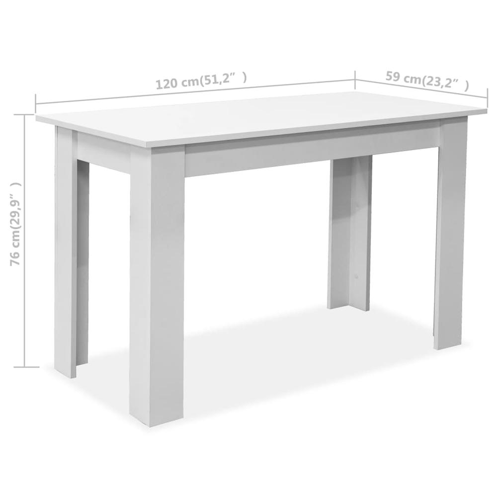 vidaXL Dining Table and Benches 3 Pieces Chipboard White, 244865. Picture 6