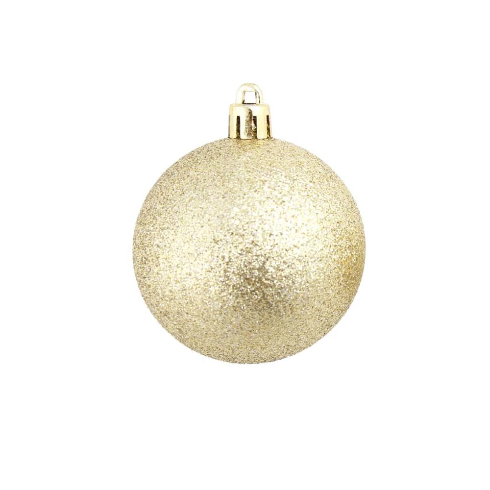 100 Piece Christmas Ball Set 1.2"/1.6"/2.4" Gold. Picture 6