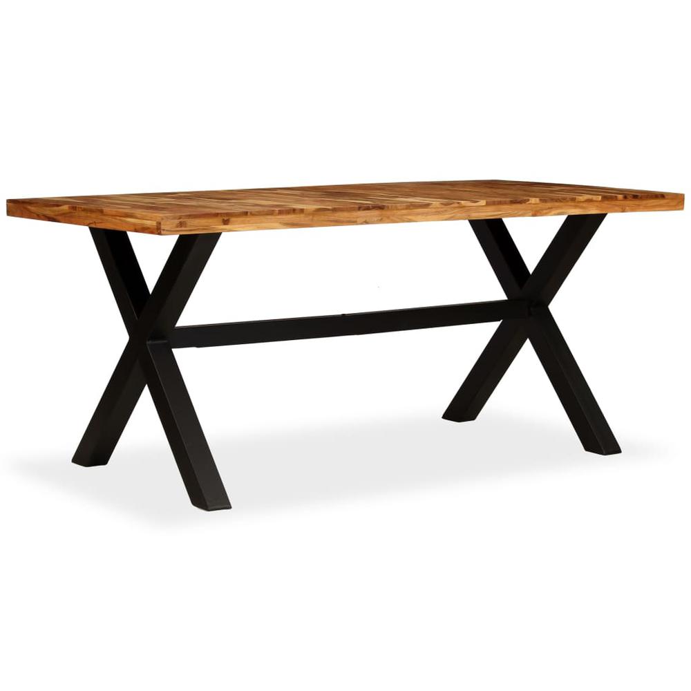 vidaXL Dining Table Solid Acacia and Mango Wood 70.9"x35.4"x29.9", 245640. Picture 3