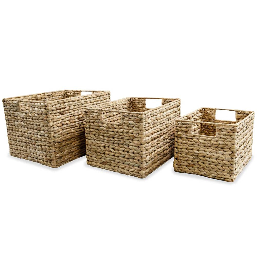 vidaXL Storage Basket Set 3 Pieces Water Hyacinth, 245490. Picture 1