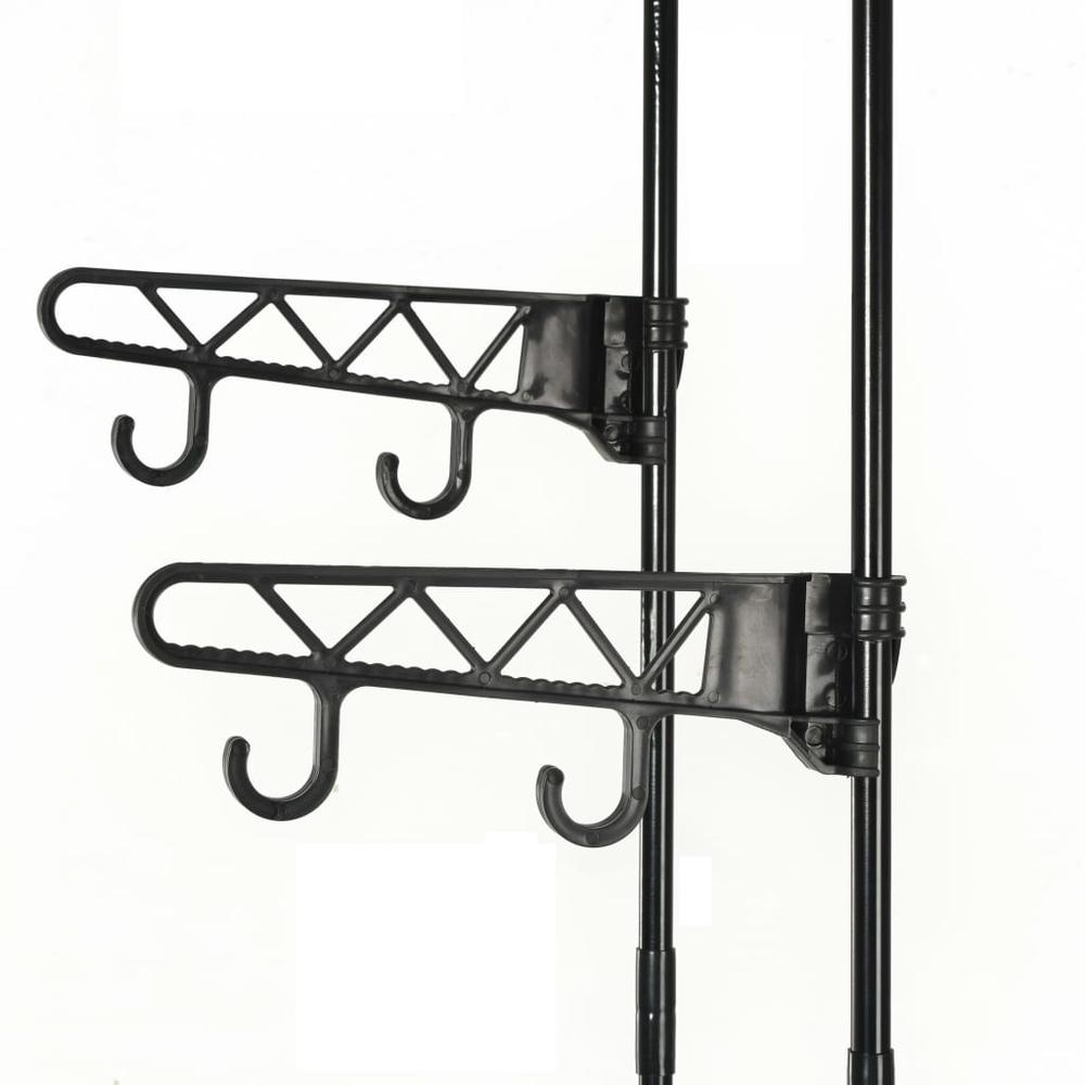 Clothes Rack Steel and Non-woven Fabric 21.7"x11.2"x68.9" Black. Picture 2
