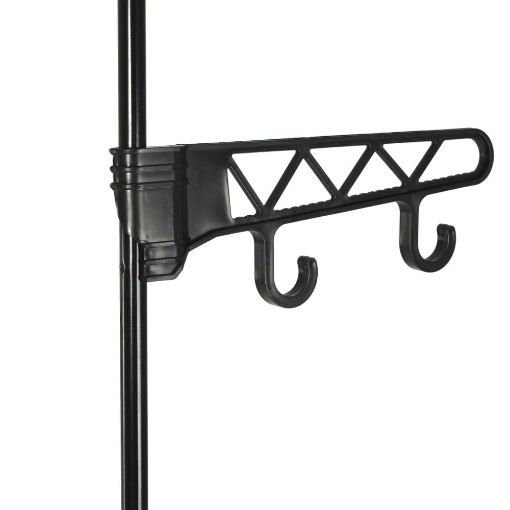 Clothes Rack Steel and Non-woven Fabric 21.7"x11.2"x68.9" Black. Picture 3