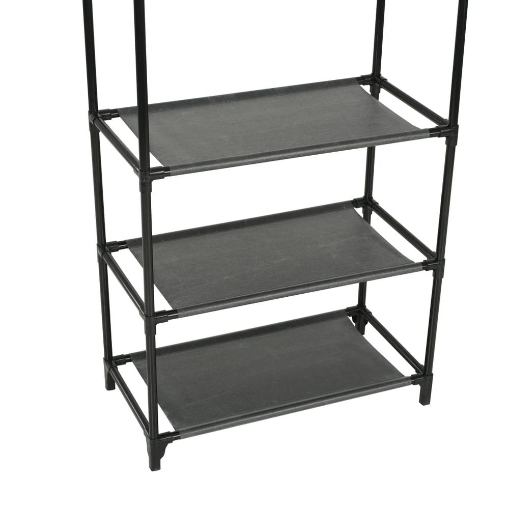 Clothes Rack Steel and Non-woven Fabric 21.7"x11.2"x68.9" Black. Picture 4