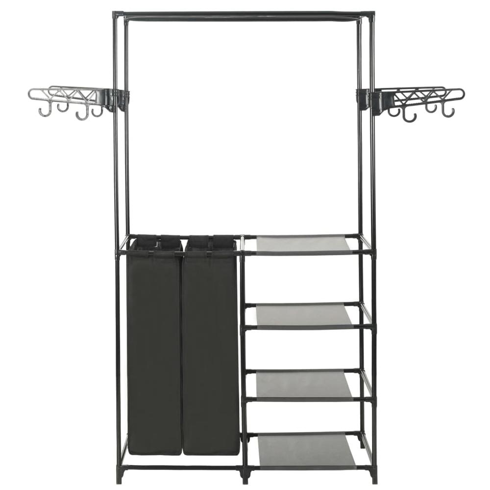 Clothes Rack Steel and Non-woven Fabric 34.3"x17.3"x62.2" Black. Picture 1