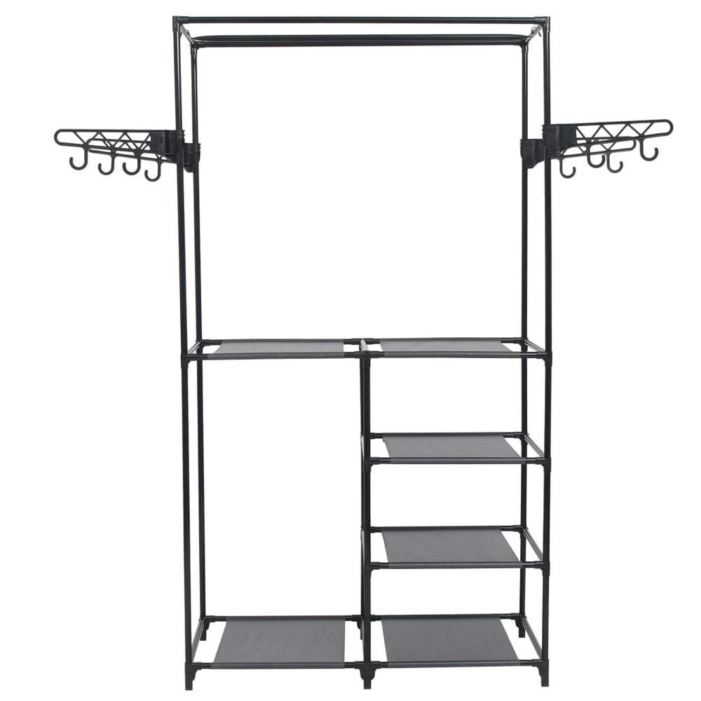 Clothes Rack Steel and Non-woven Fabric 34.3"x17.3"x62.2" Black. Picture 1