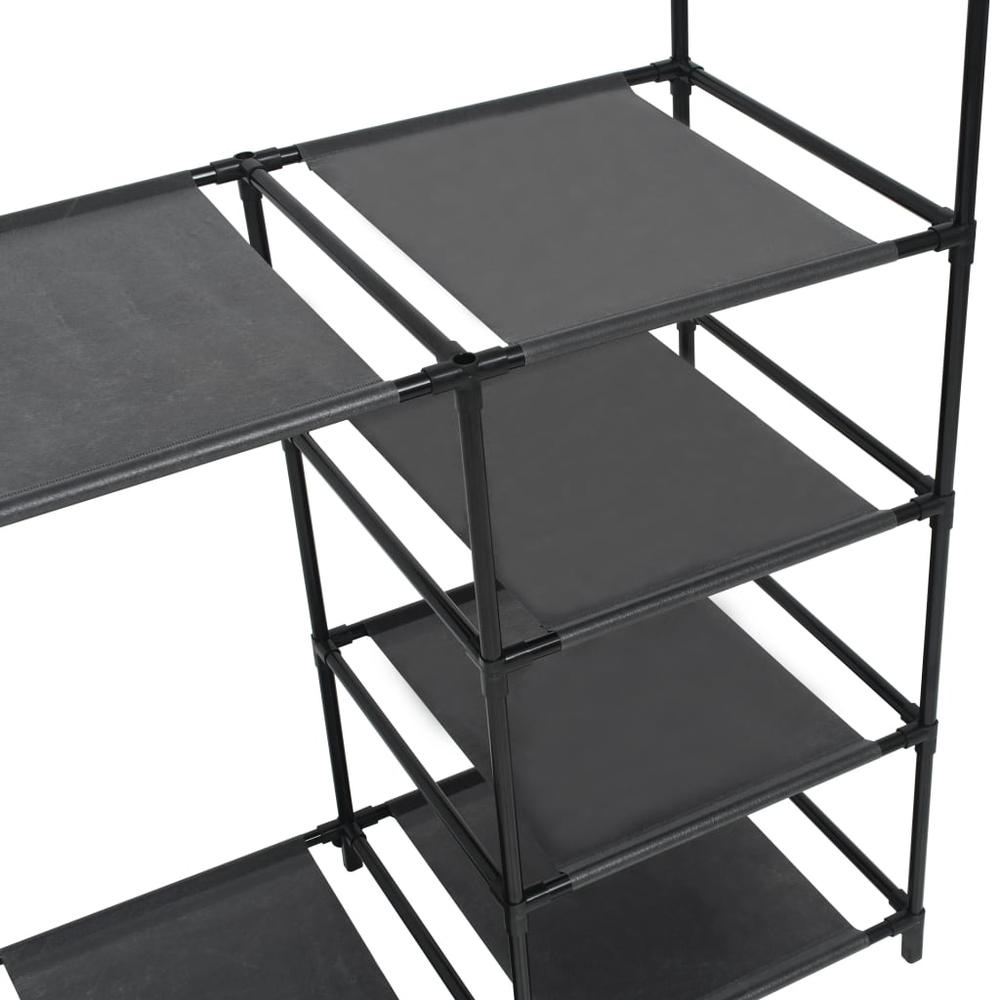 Clothes Rack Steel and Non-woven Fabric 34.3"x17.3"x62.2" Black. Picture 2