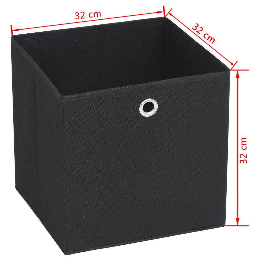 Storage Boxes 4 pcs Non-woven Fabric 12.6"x12.6"x12.6" Black. Picture 6