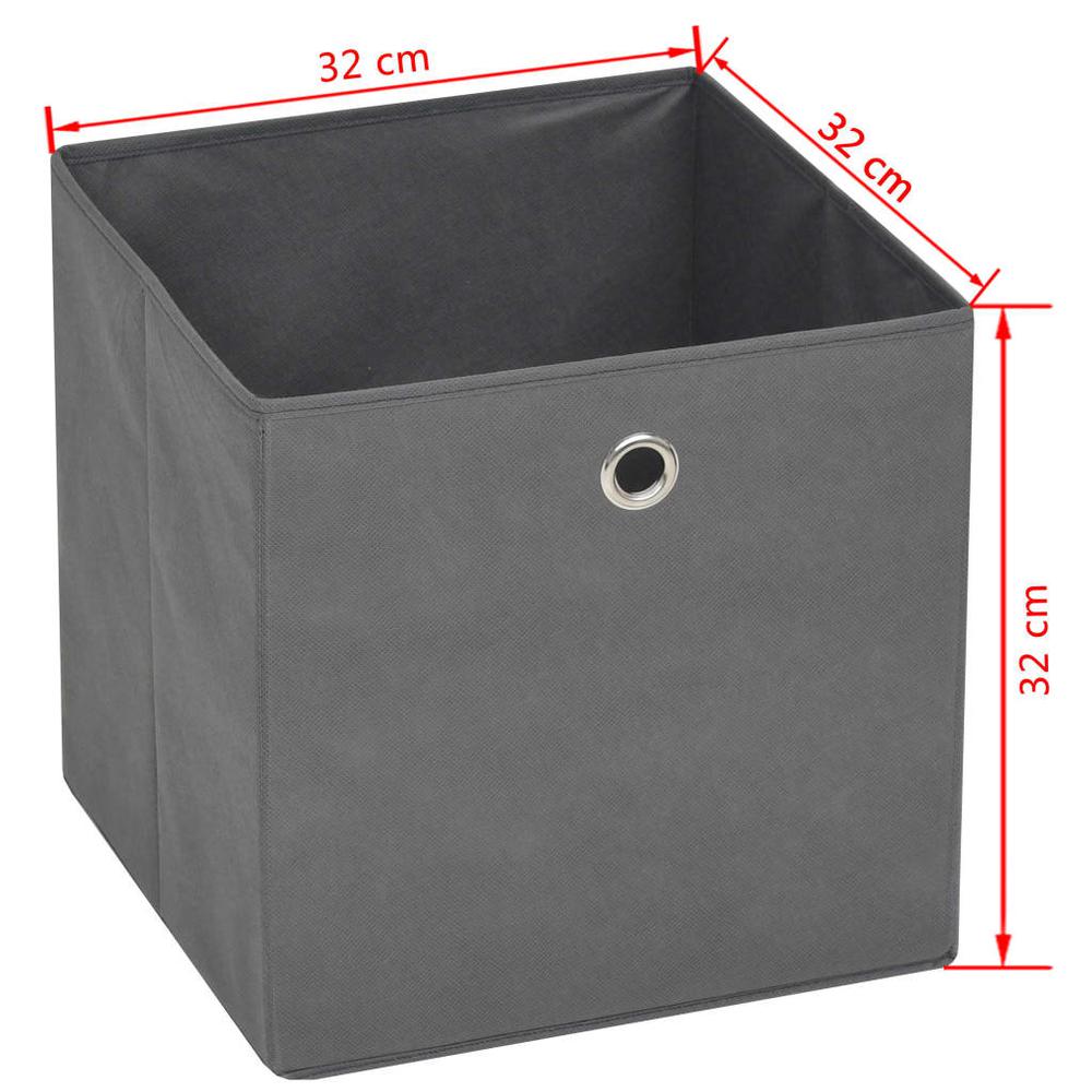 Storage Boxes 4 pcs Non-woven Fabric 12.6"x12.6"x12.6" Gray. Picture 6