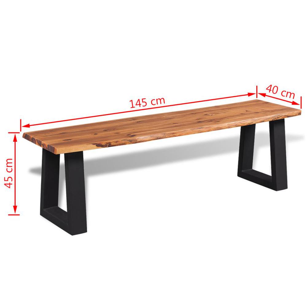 vidaXL Bench Solid Acacia Wood 57.1", 245687. Picture 6