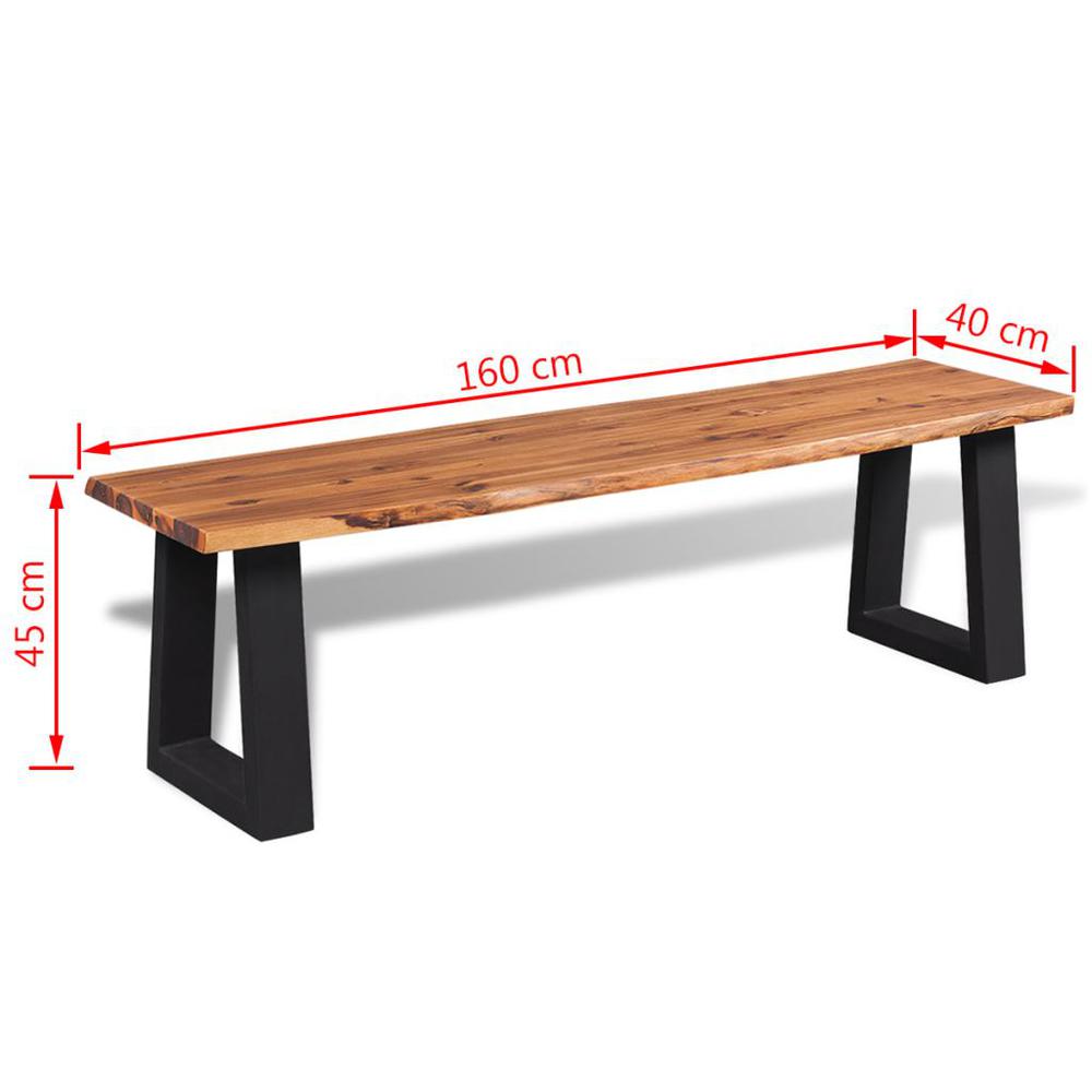 vidaXL Bench Solid Acacia Wood 63", 245688. Picture 6