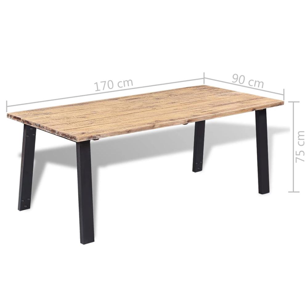 vidaXL Dining Table Solid Acacia Wood 66.9"x35.4", 245689. Picture 6