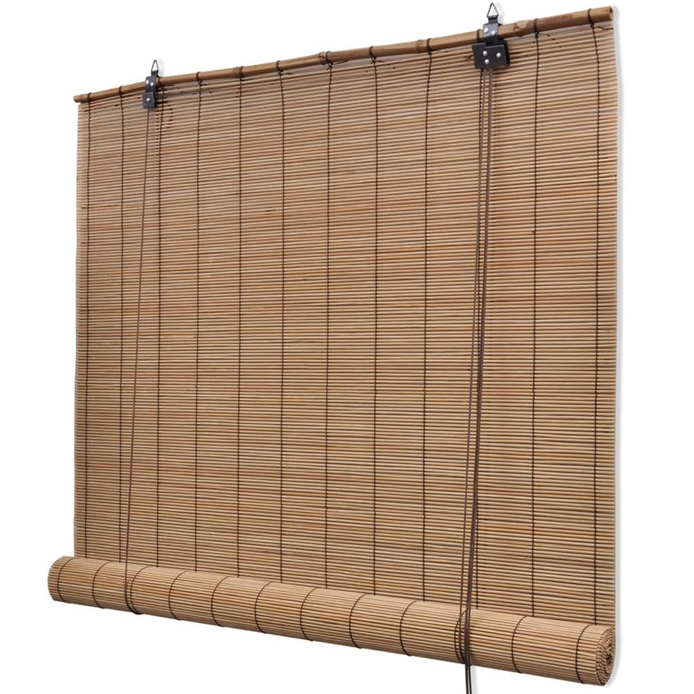 vidaXL Roller Blind Bamboo 39.4"x86.6" Brown, 245814. Picture 1