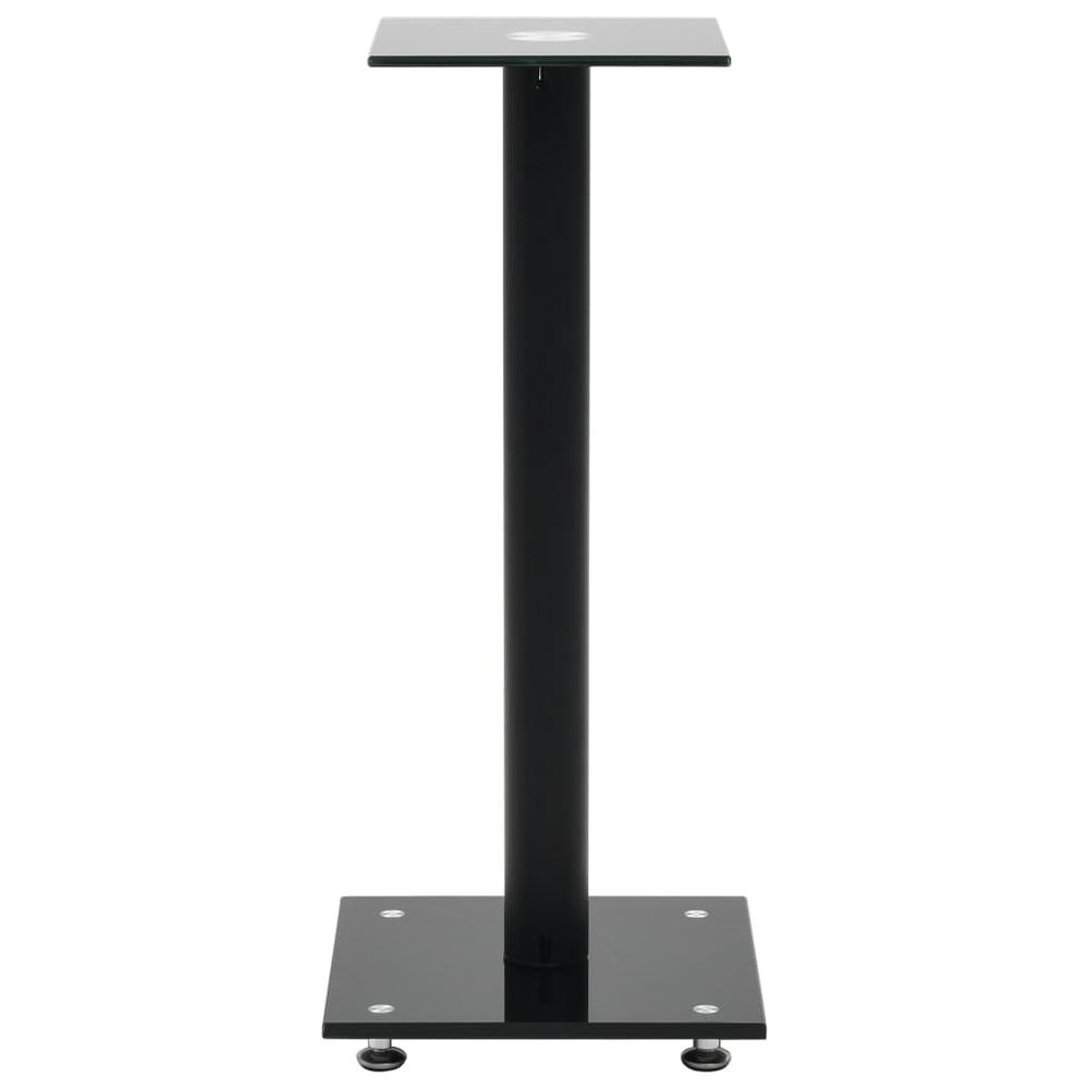 vidaXL Speaker Stands 2 pcs Tempered Glass 1 Pillar Design Black, 50671. Picture 3