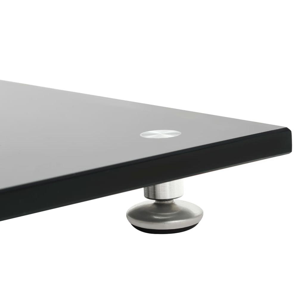 vidaXL Speaker Stands 2 pcs Tempered Glass 1 Pillar Design Black, 50671. Picture 6