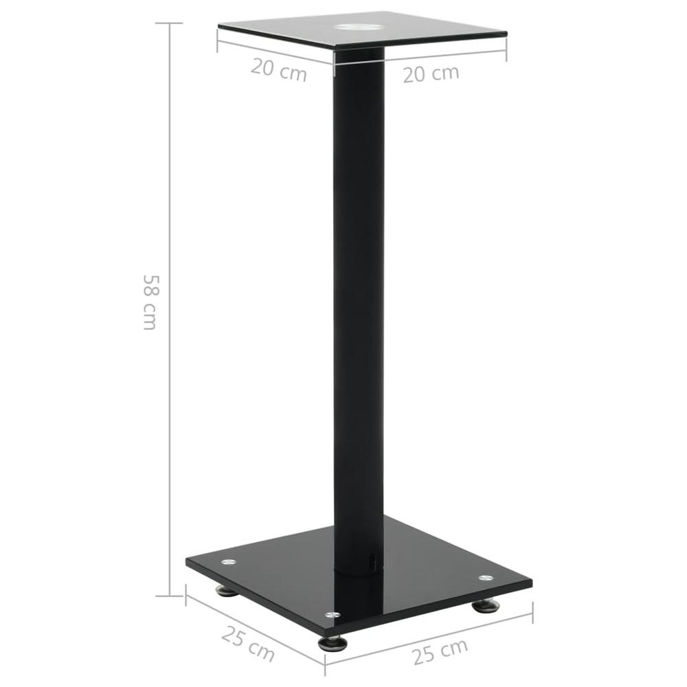 vidaXL Speaker Stands 2 pcs Tempered Glass 1 Pillar Design Black, 50671. Picture 7