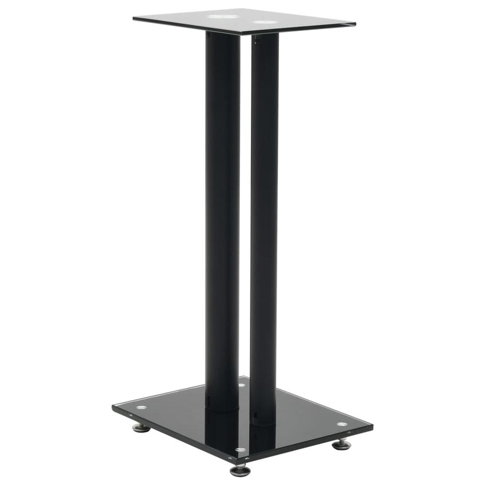 vidaXL Speaker Stands 2 pcs Tempered Glass 2 Pillars Design Black, 50673. Picture 2