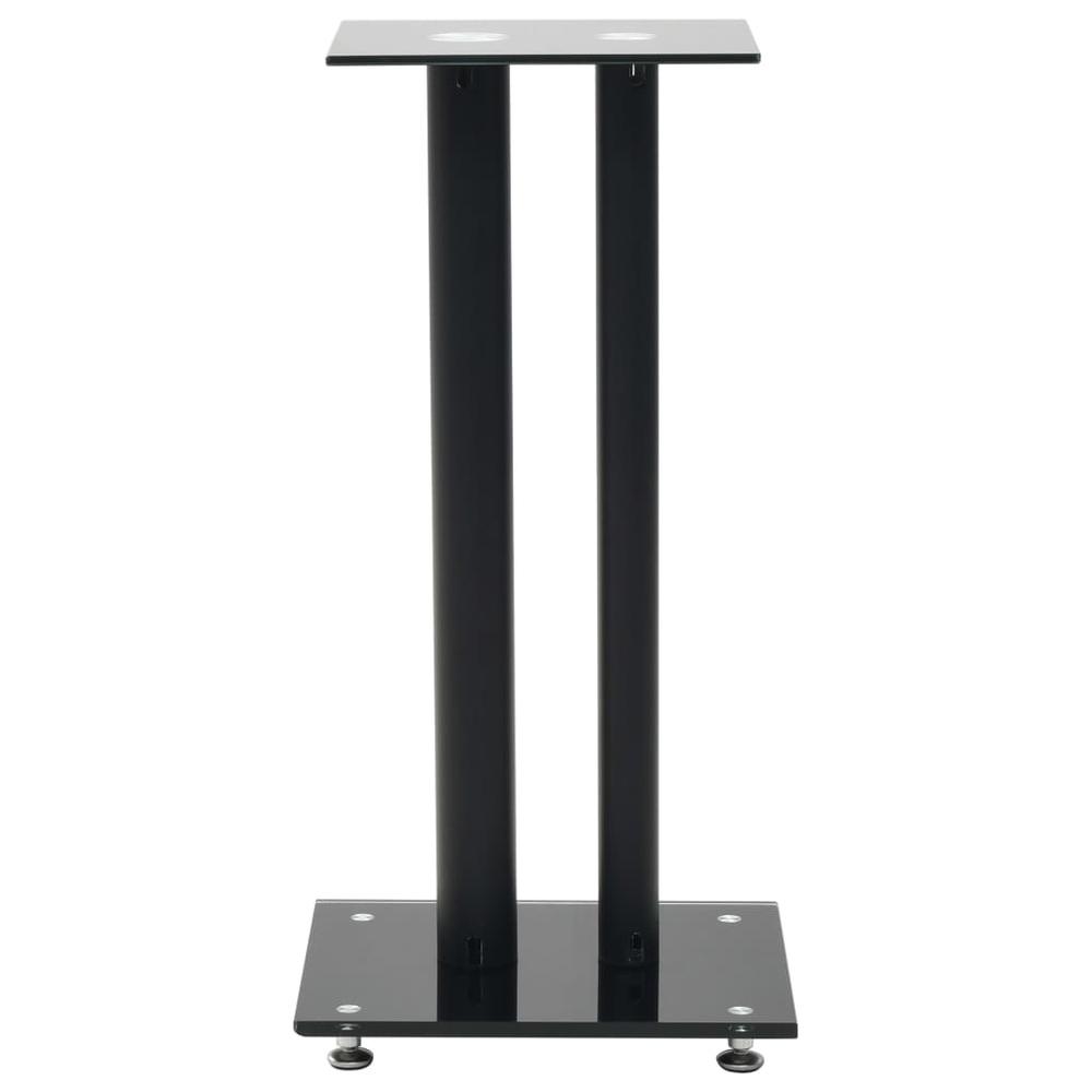 vidaXL Speaker Stands 2 pcs Tempered Glass 2 Pillars Design Black, 50673. Picture 3