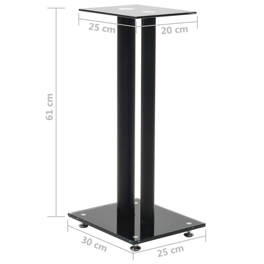vidaXL Speaker Stands 2 pcs Tempered Glass 2 Pillars Design Black, 50673. Picture 7