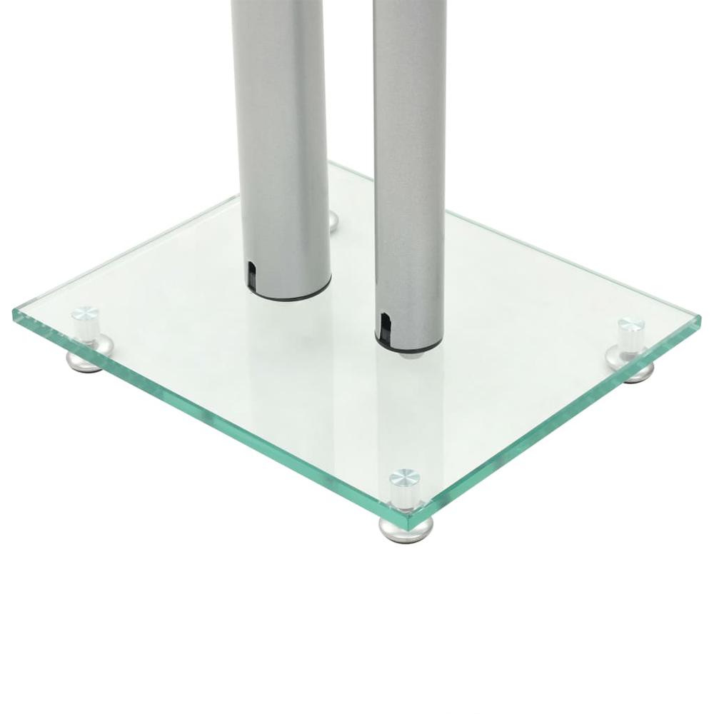 vidaXL Speaker Stands 2 pcs Tempered Glass 2 Pillars Design Silver, 50674. Picture 5