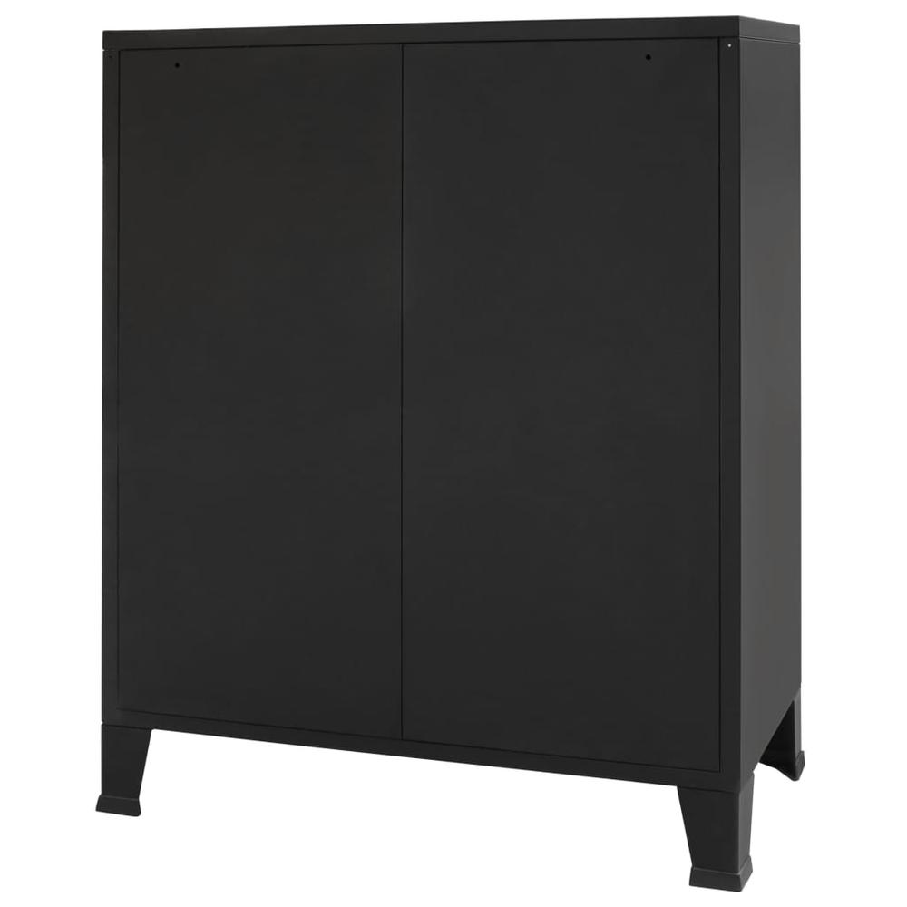 vidaXL Chest of Drawers Metal Industrial Style 30.7"x15.7"x36.6" Black, 245963. Picture 4