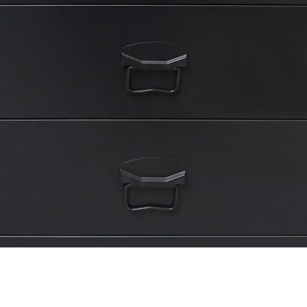 vidaXL Chest of Drawers Metal Industrial Style 30.7"x15.7"x36.6" Black, 245963. Picture 6